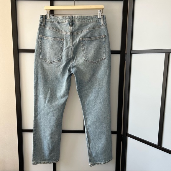 [31] Reformation Jeans Liza High Rise Straight Cropped Montego Destroyed Wash - Picture 5 of 14